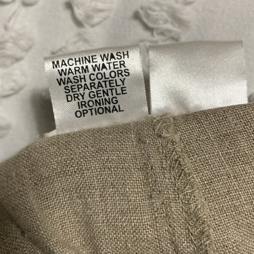 Flax Women’s 100% Linen Classic Wide-Leg Oatmeal Large Pants Lagenlook Quiet - Picture 6 of 11
